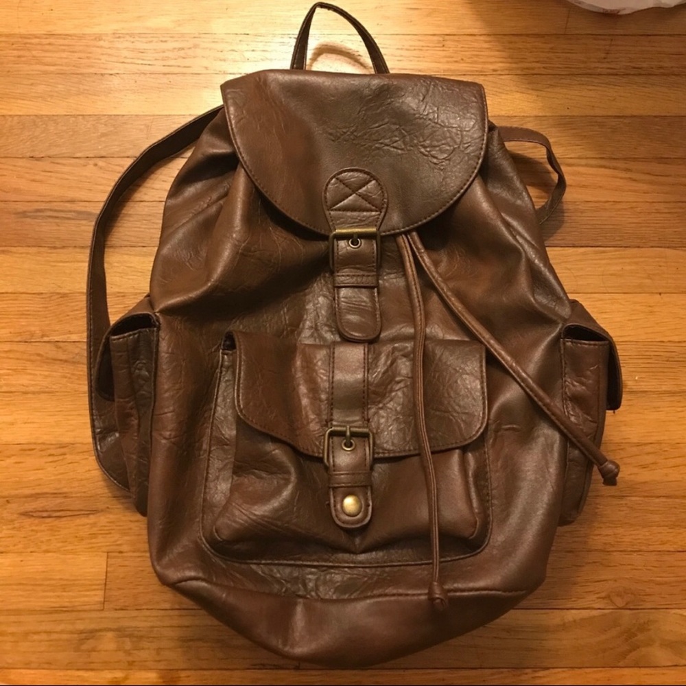 Claire’s Brown Leather Backpack